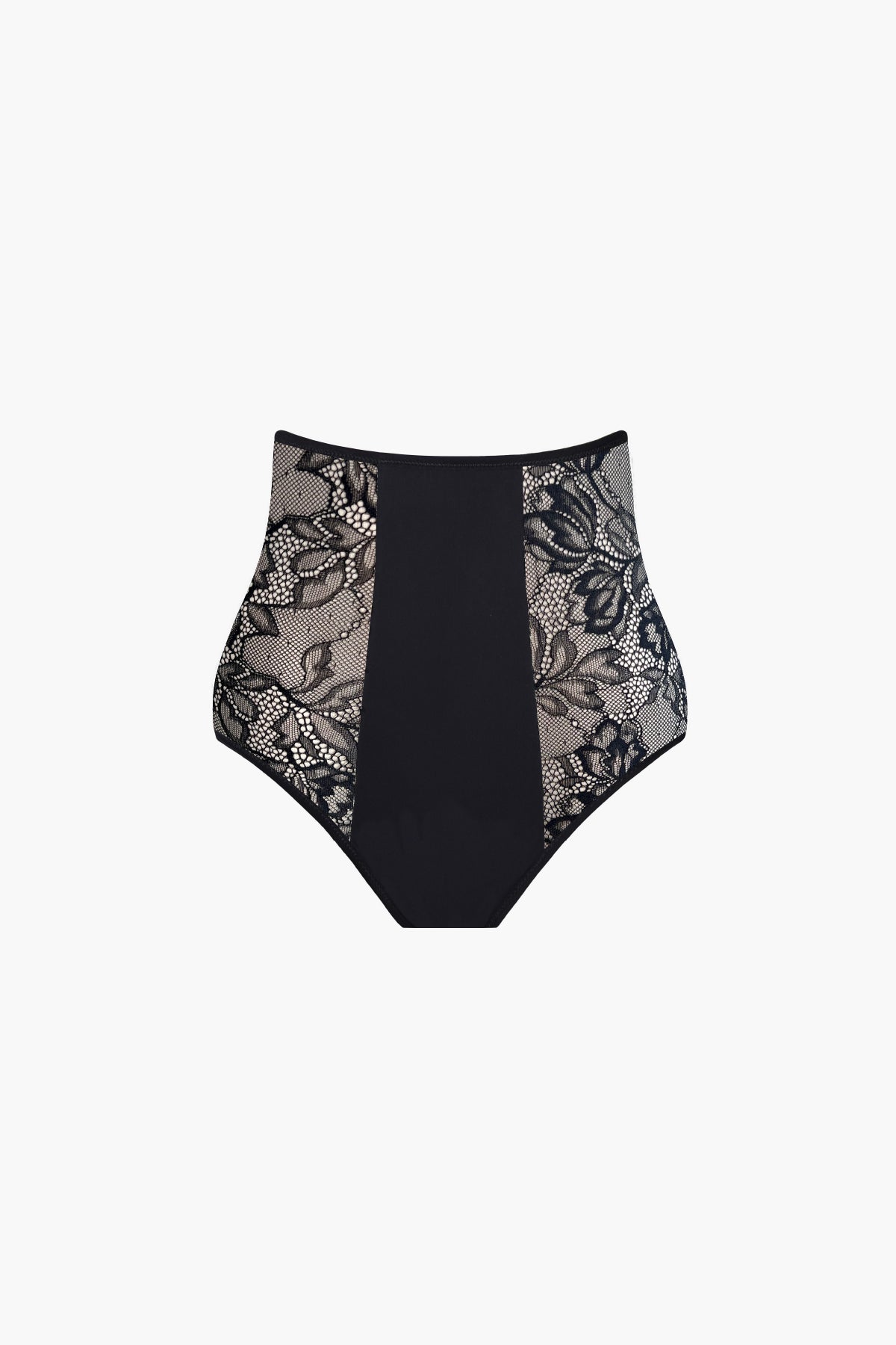 Absolu-Rhéa-Taillenslip in Schwarz mit Blumenmuster