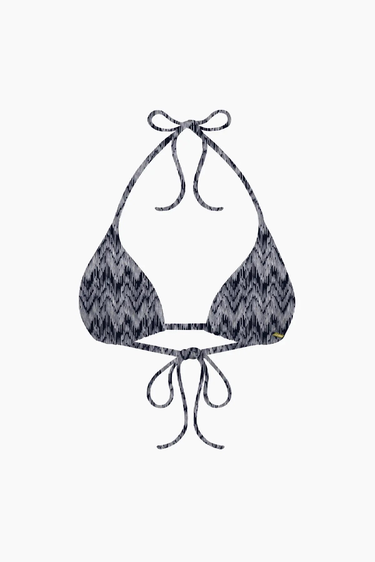 Nérée Black Ikat Tie-Triangle Bikini Top