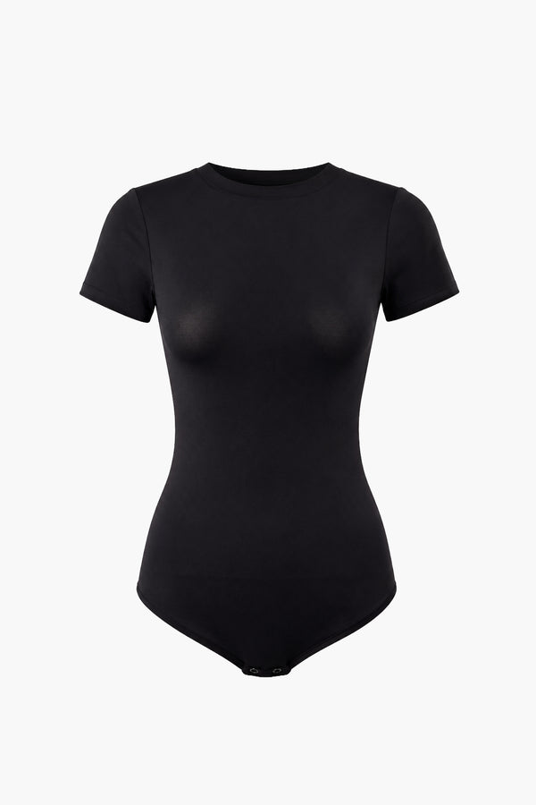 Body Gainant Manches Courtes Raglan Noir