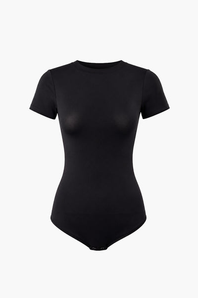 Body Gainant Manches Courtes Raglan Noir