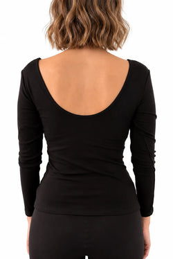Le Louisa Bra Top Manches Longues Dos Danseuse Noir