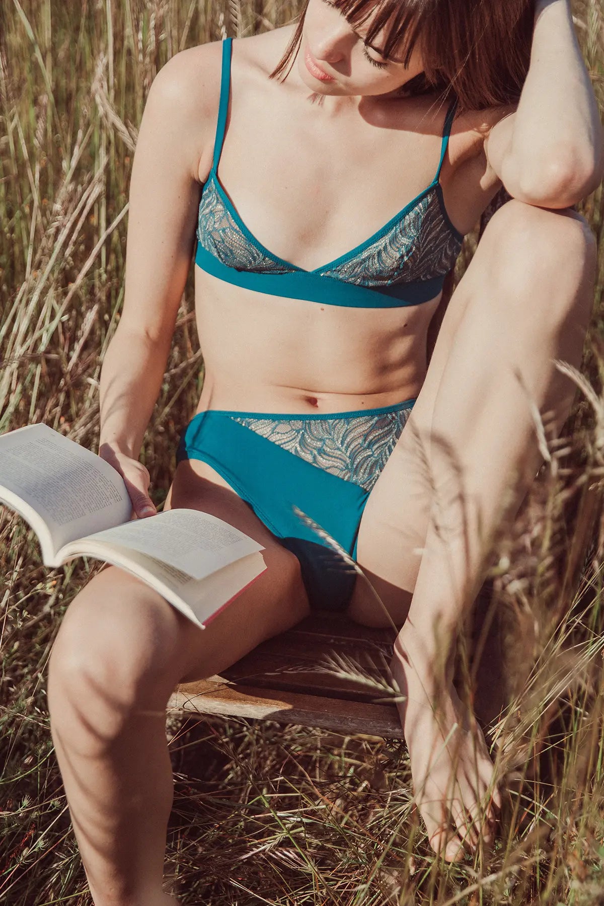 Absolu-Maïa-Hipster-Slip in Venedig-Pfauenblau