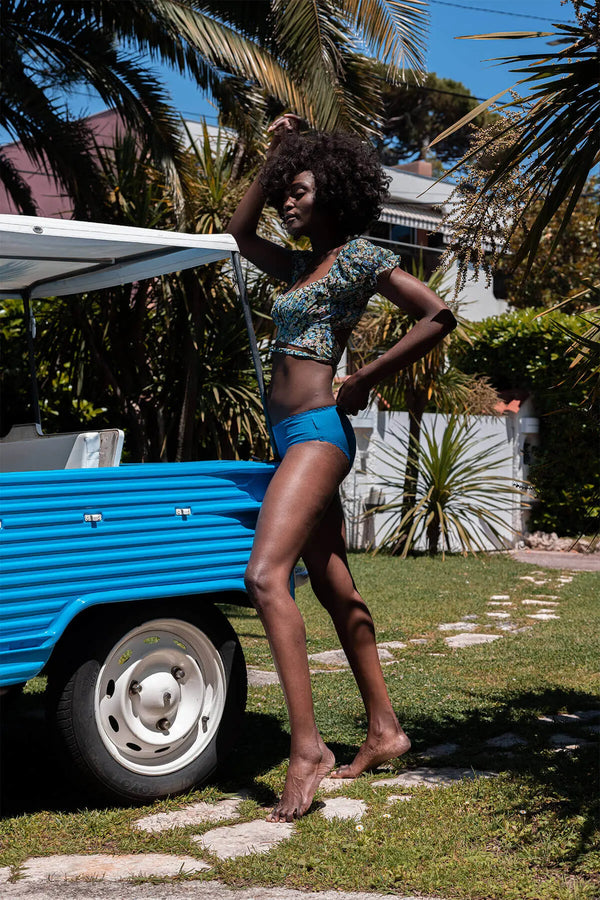 Shorty Callie Côtelé Bleu