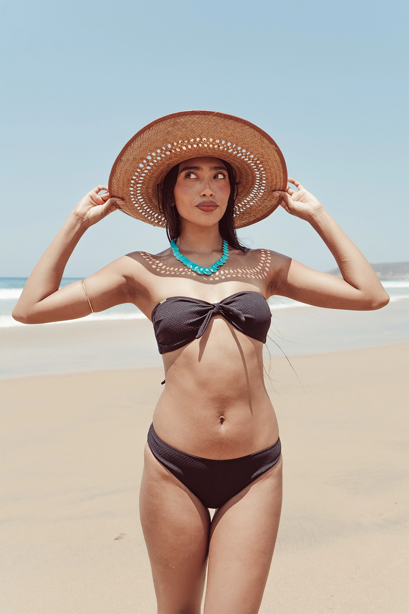 Nérée Black Ribbed Bikini Brief 